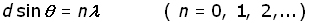 formula of diffraction grating