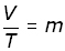 volume divided by temperature equals a constant